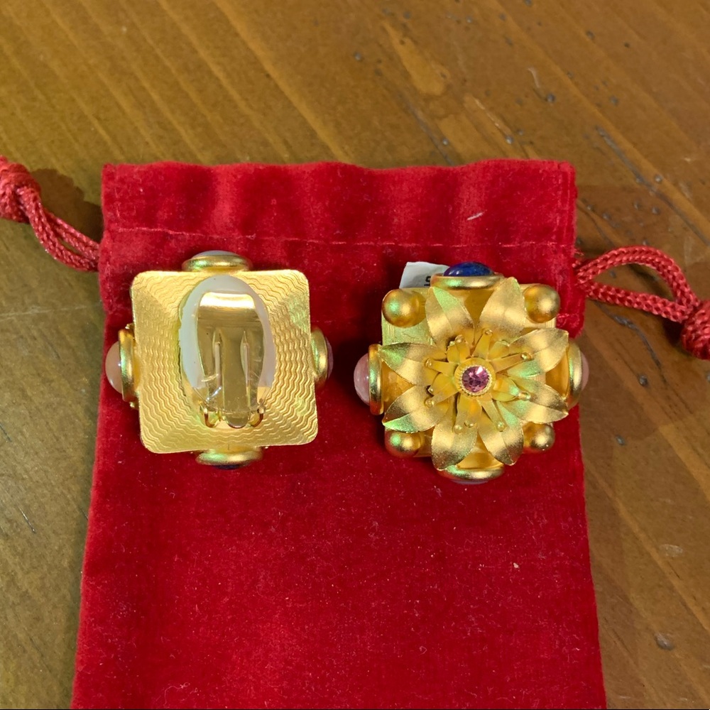 Natasha Stambouli 24k Plated w/ Stones Earring